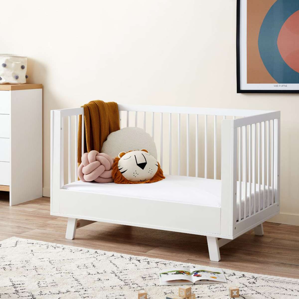 Aspen Cot Toddler Bed Conversion - White
