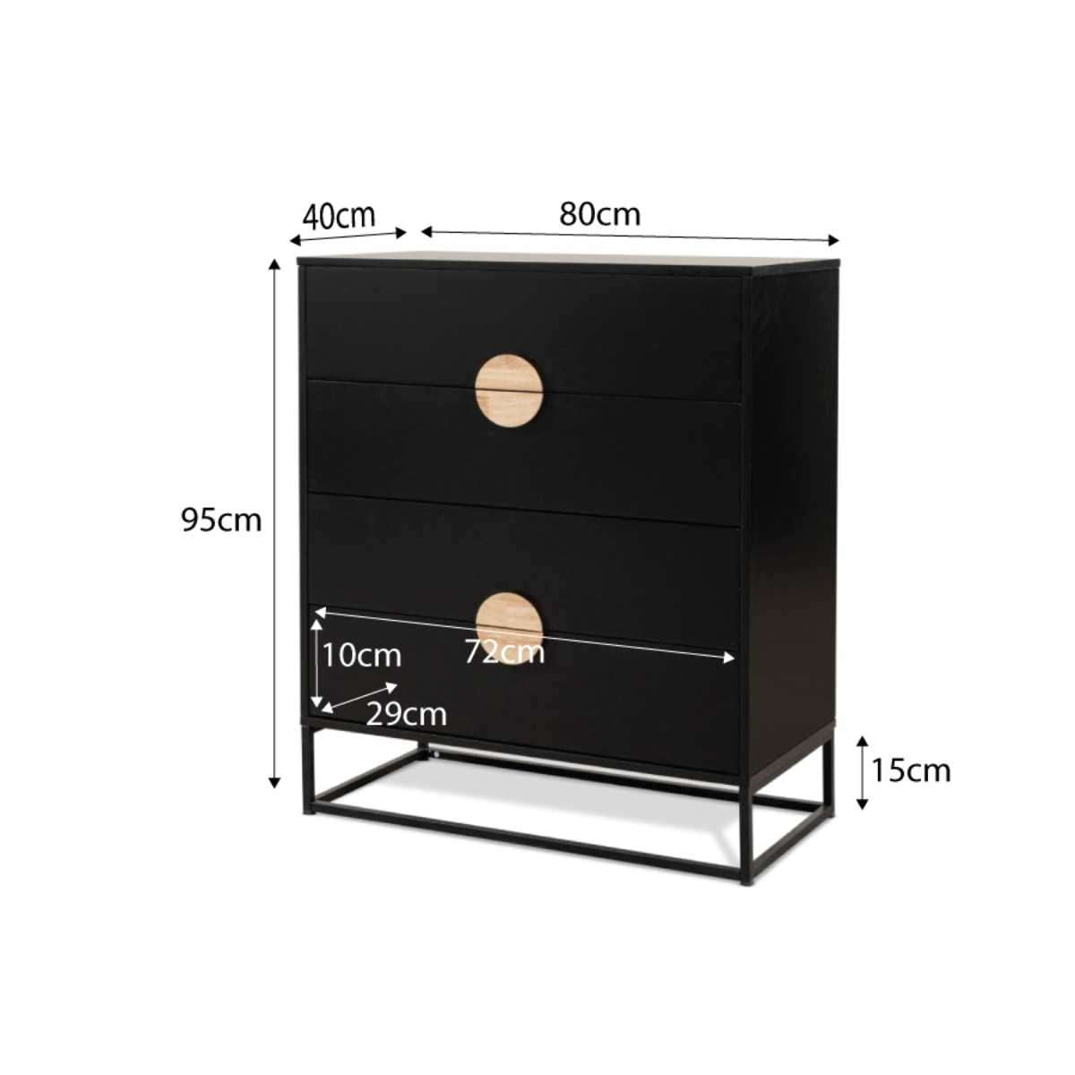 Eclipse Four Drawer - Black