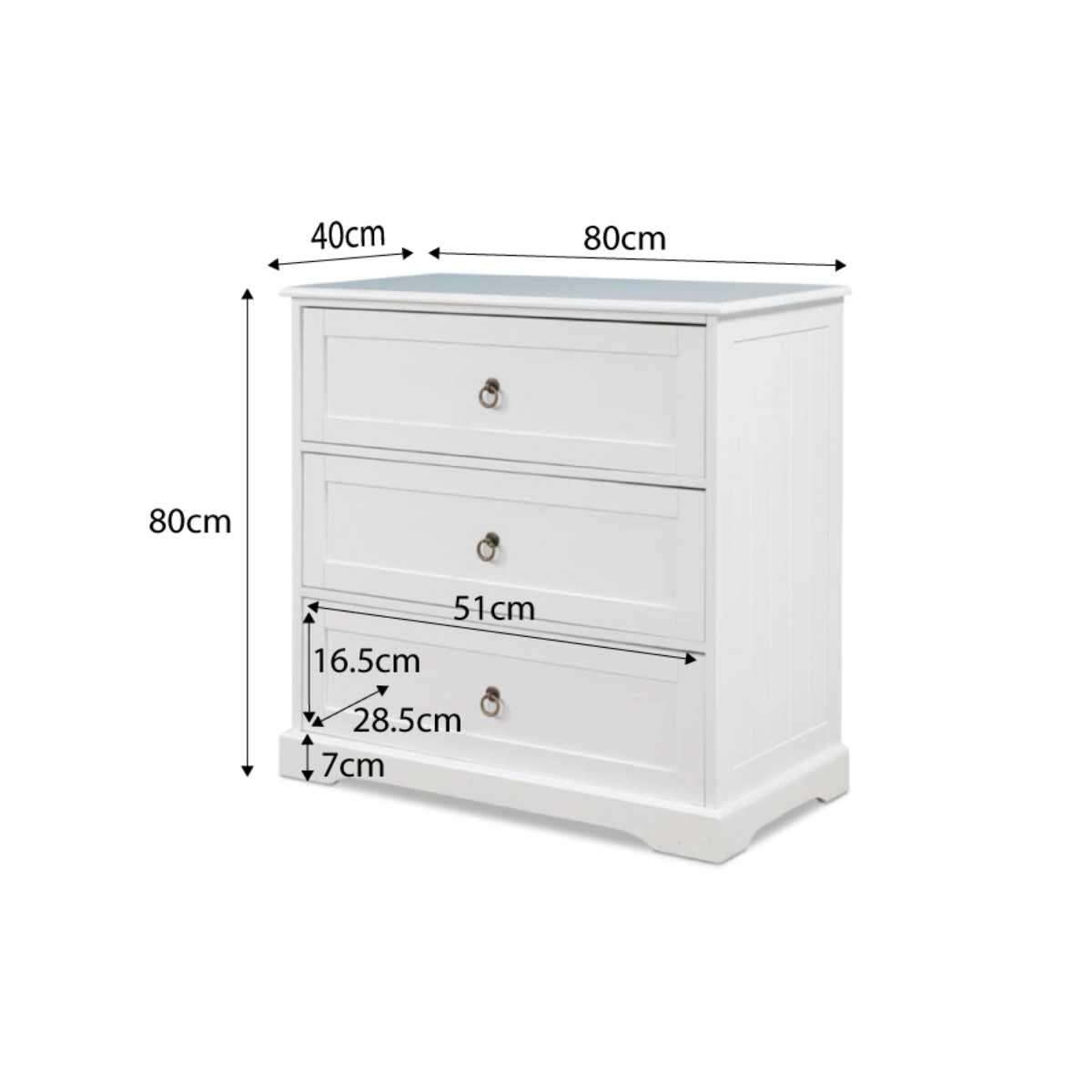 Hamptons Three Drawer