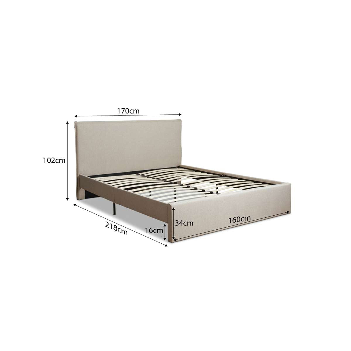 Peyton Queen Bed - Oatmeal - Mocka Australia