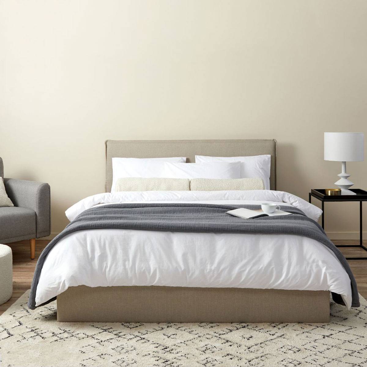 Peyton Queen Bed - Oatmeal - Mocka Australia