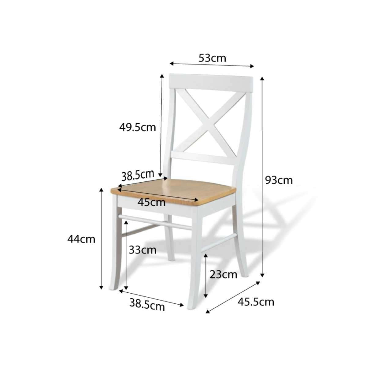 Hamptons Dining Chair - White/Natural