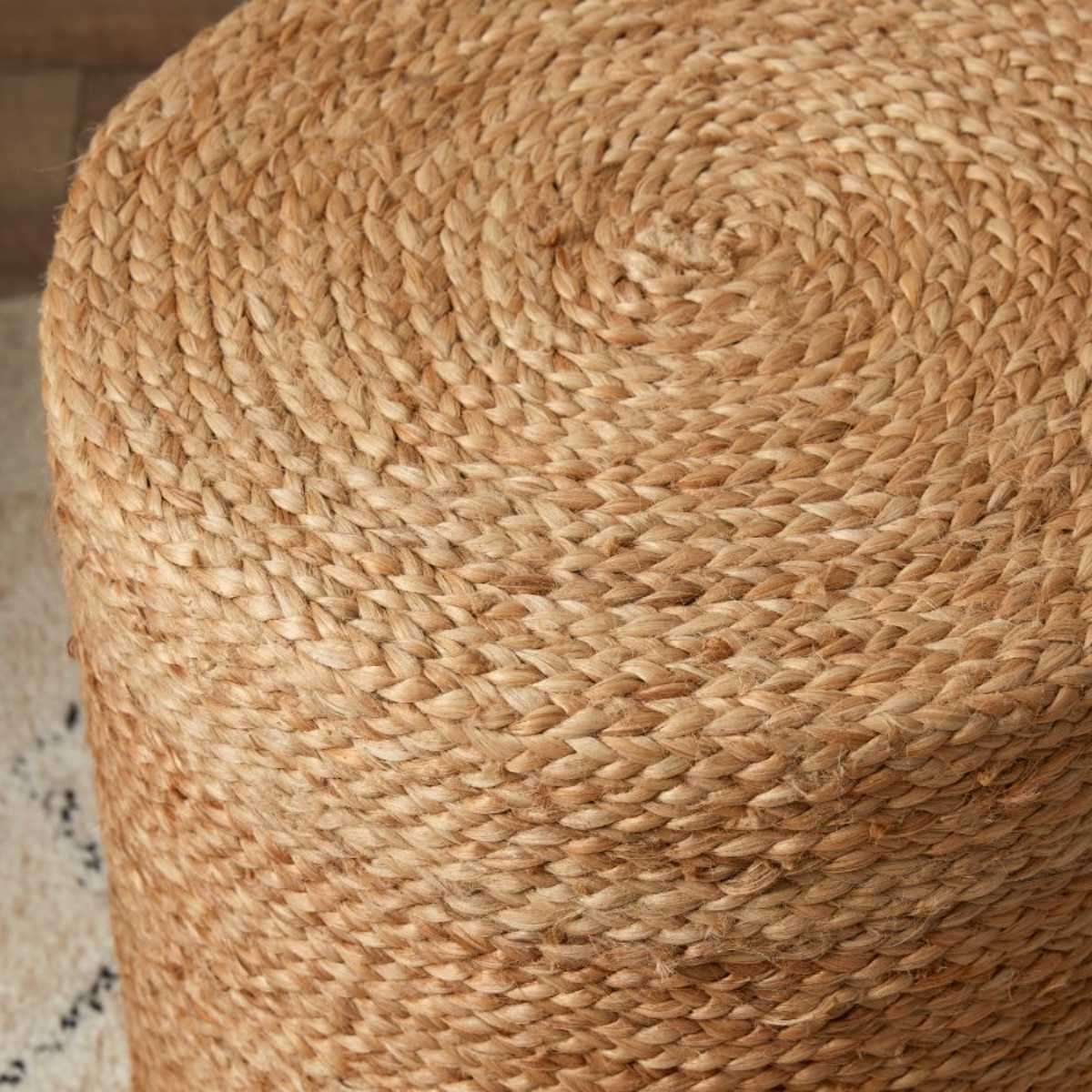 Jute Round Ottoman Soft and Stylish Mocka