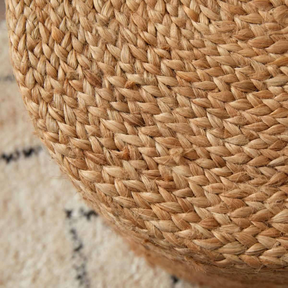 Jute Round Ottoman Soft and Stylish Mocka