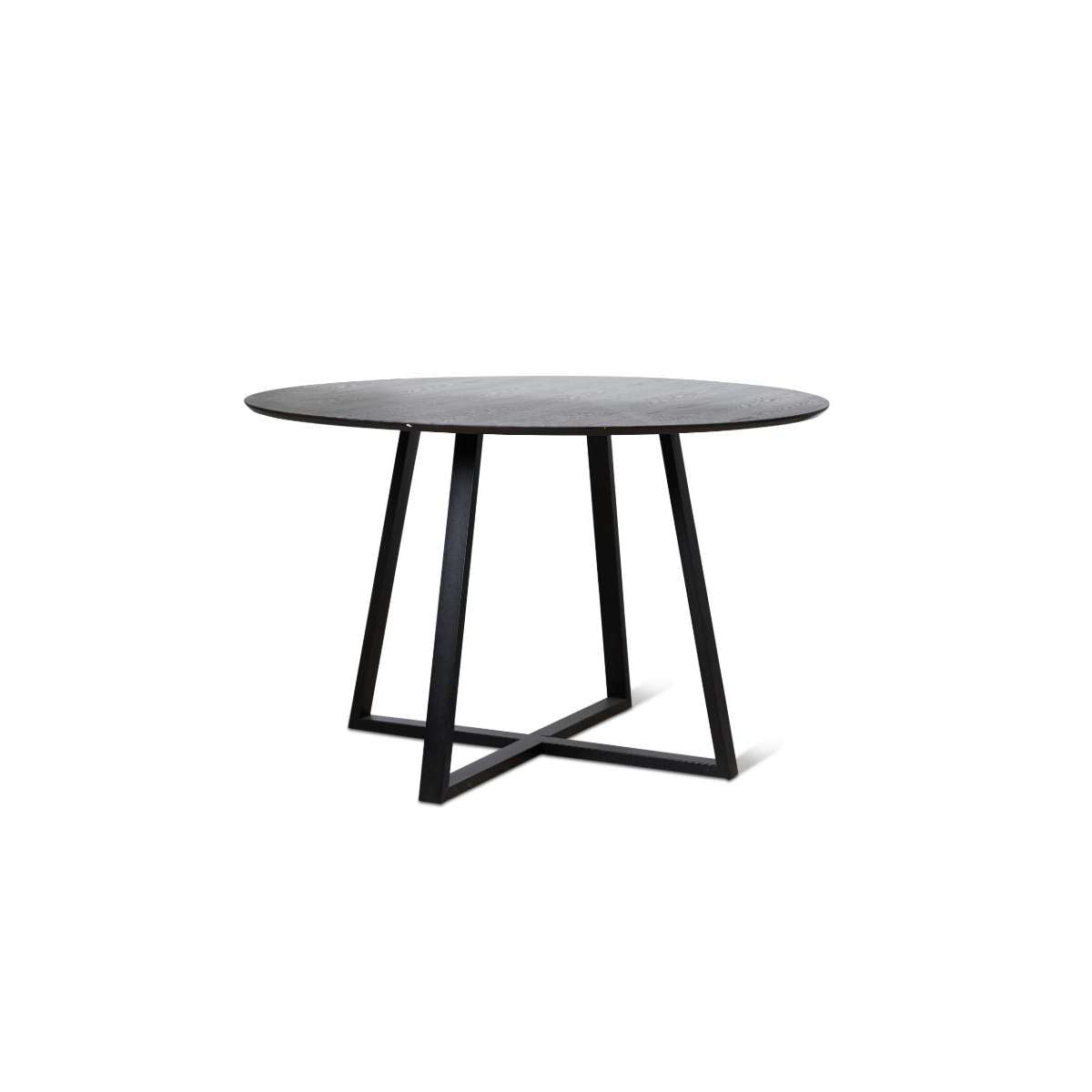 Zander 4 Seater Round Dining Table - Black