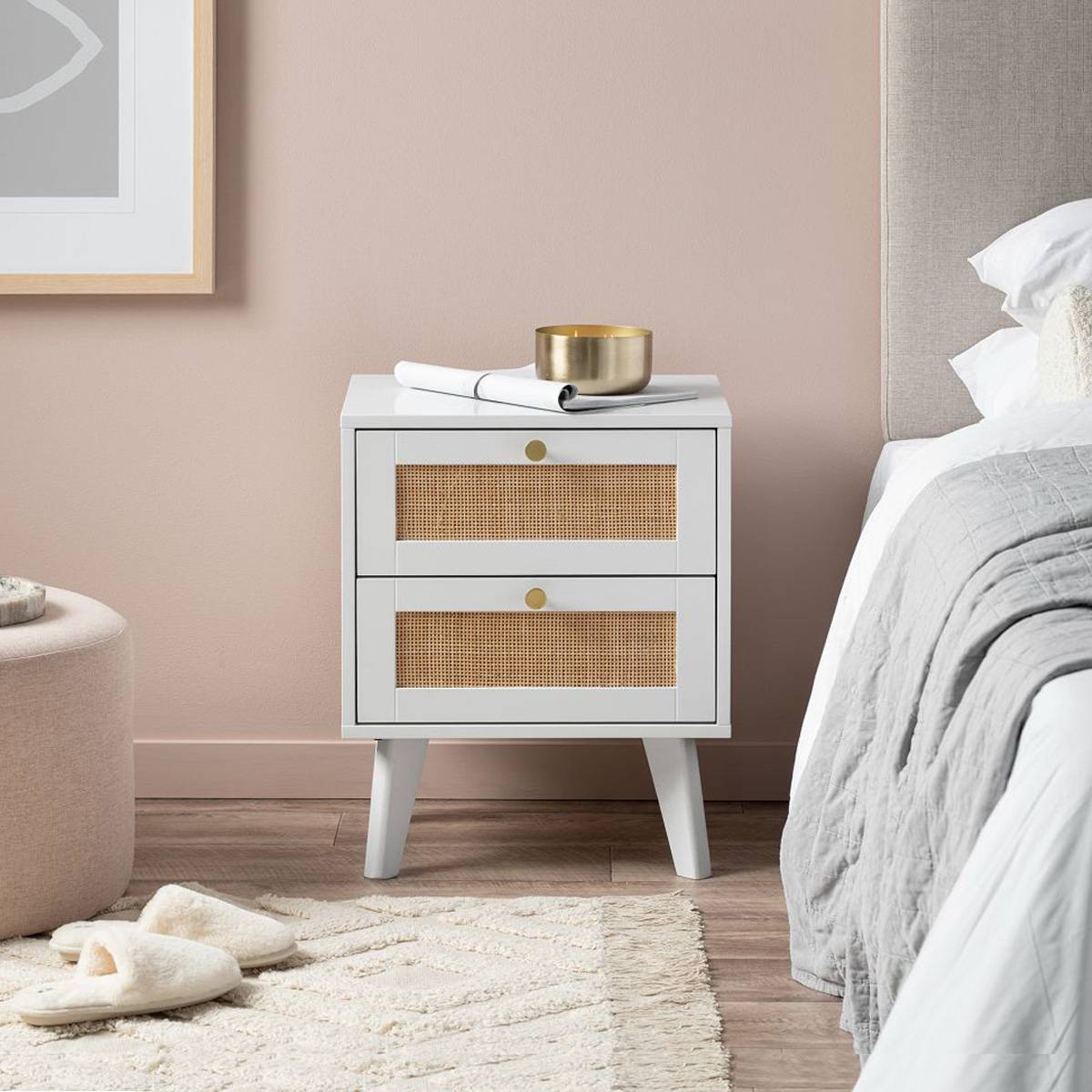 Georgia Two Drawer Bedside Table