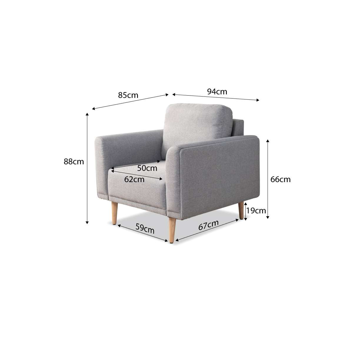 Ashford Armchair - Grey