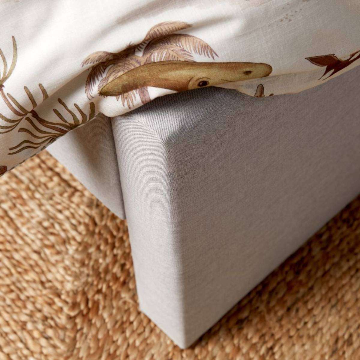 Peyton King Single Bed - Light Grey