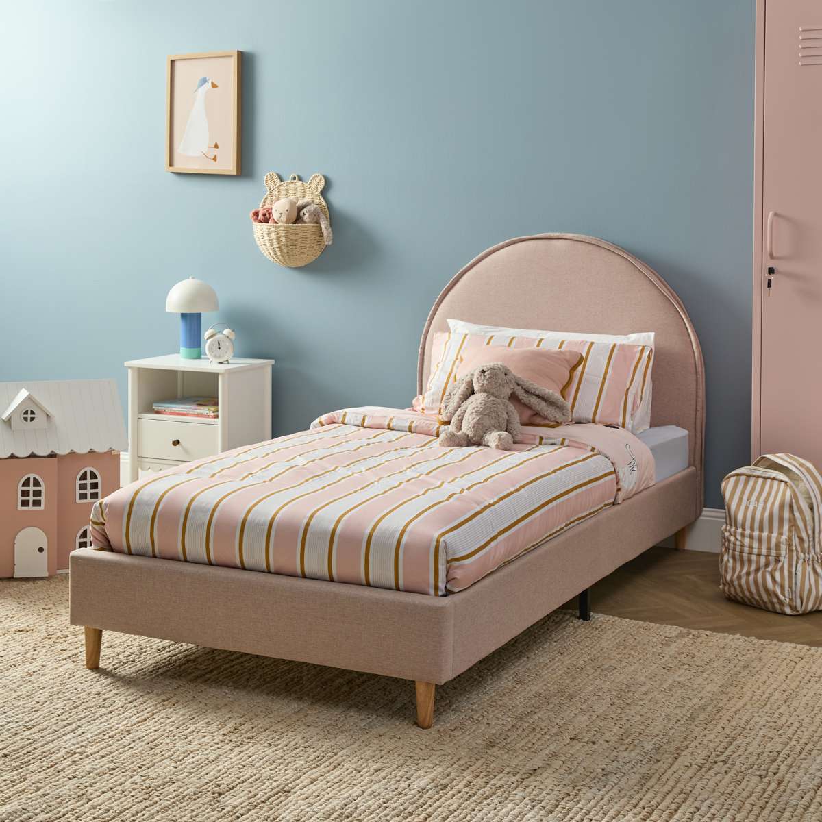 Imogen Single Bed - Dusty Pink
