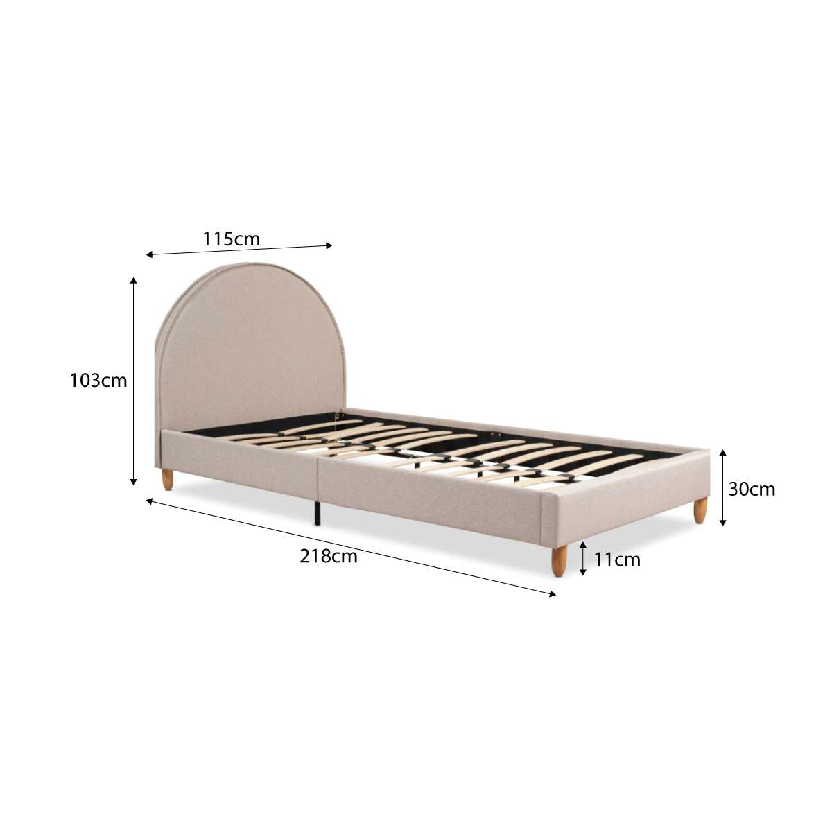 Imogen King Single Bed - Natural