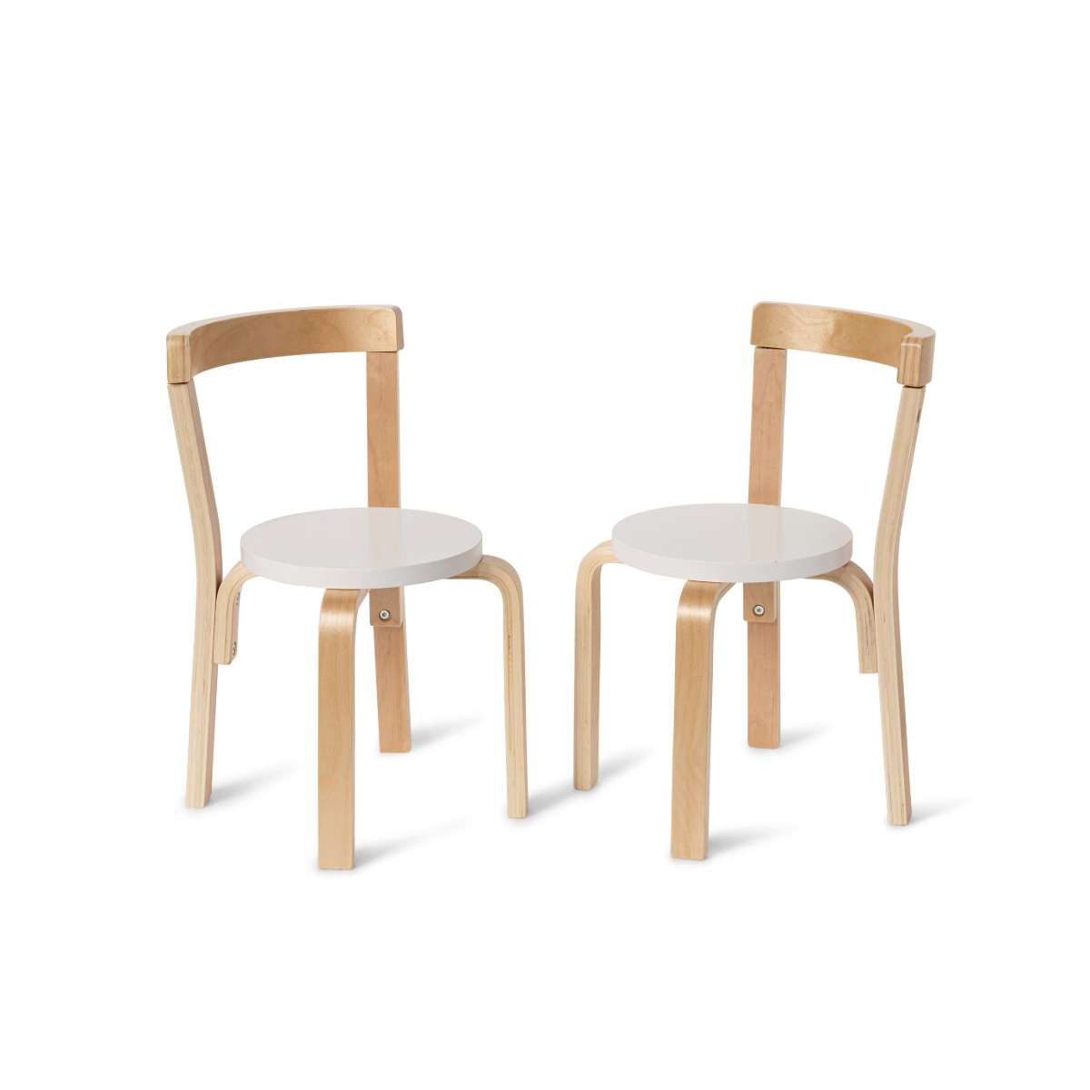 Hudson Kids Chair - Set of 2 - White/Natural