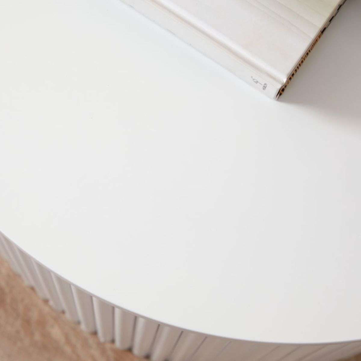 Eve Drum Side Table - White - Mocka Australia