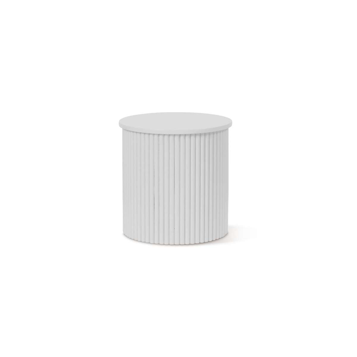 Eve Drum Side Table - White - Mocka Australia