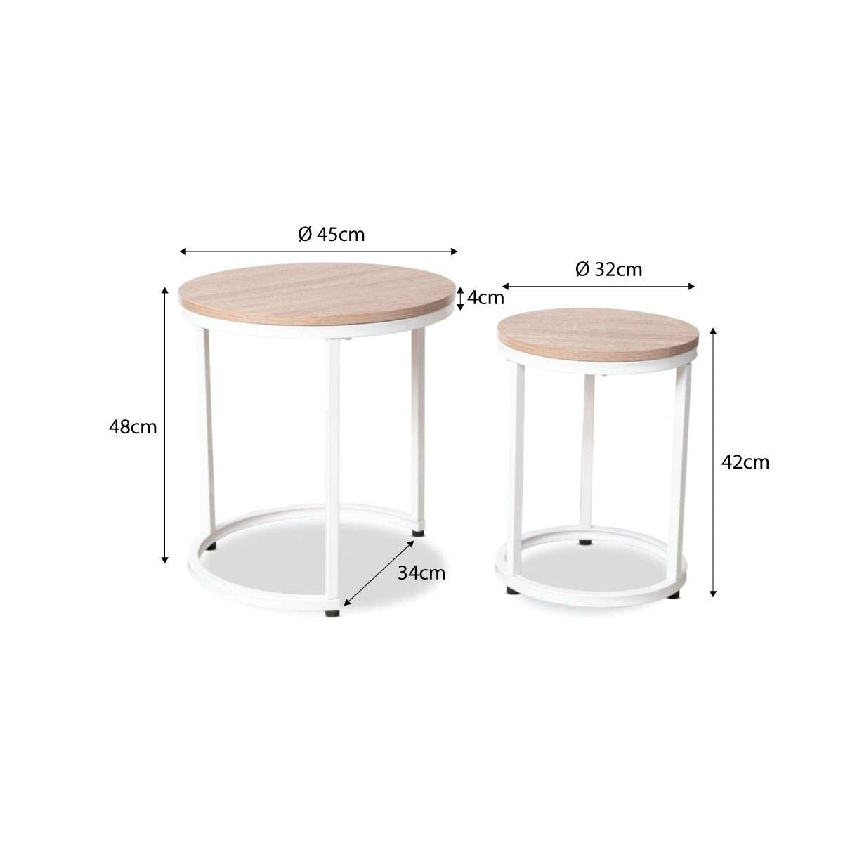 Vigo Nesting Side Tables - White