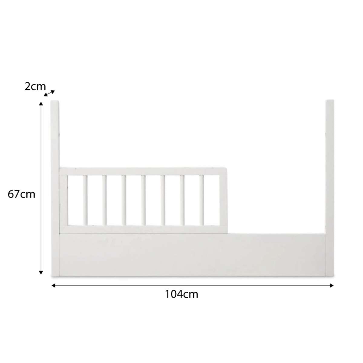Orlando Cot Toddler Bed Half Frame - White