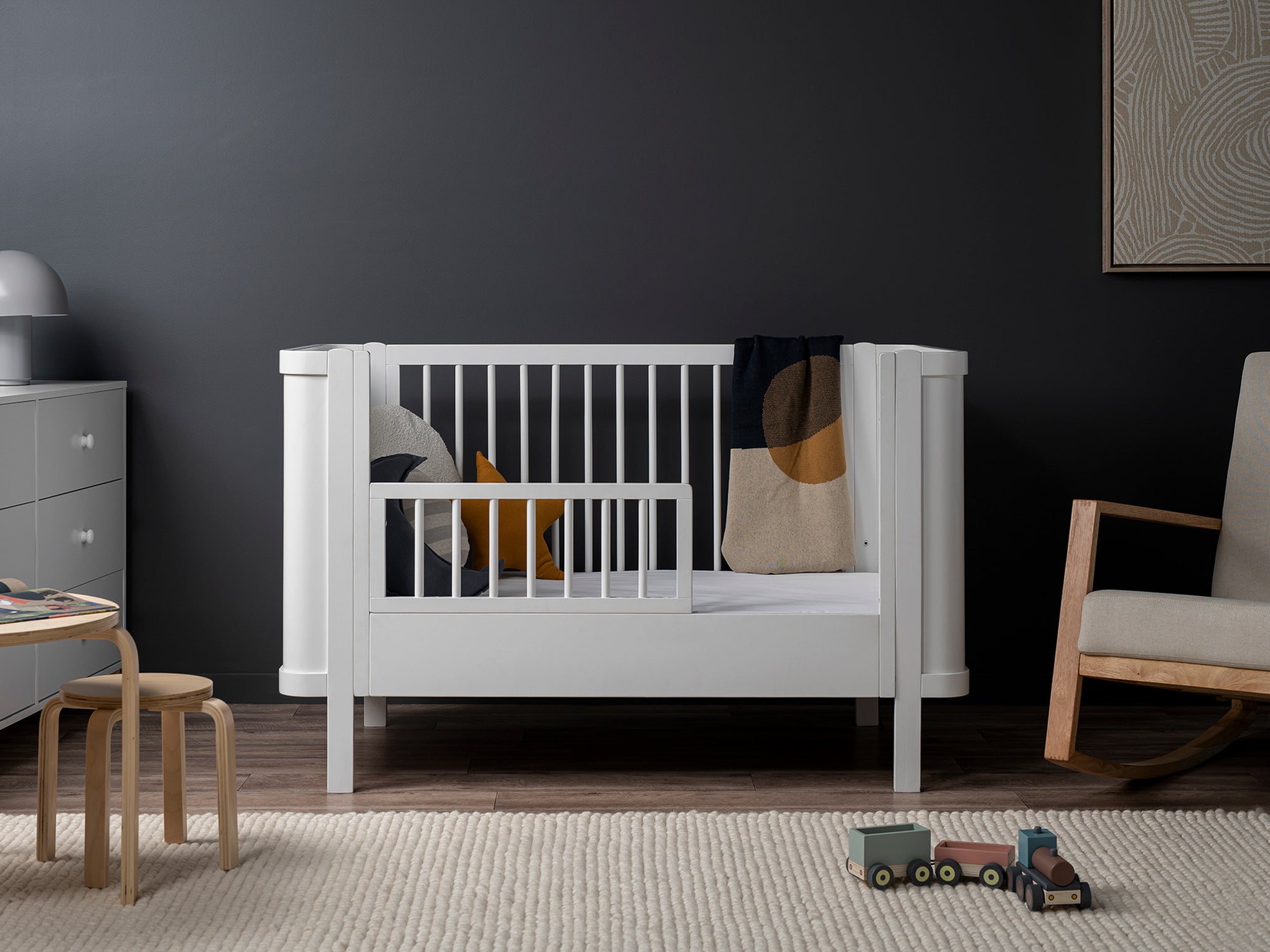 Orlando Cot Toddler Bed Half Frame - White