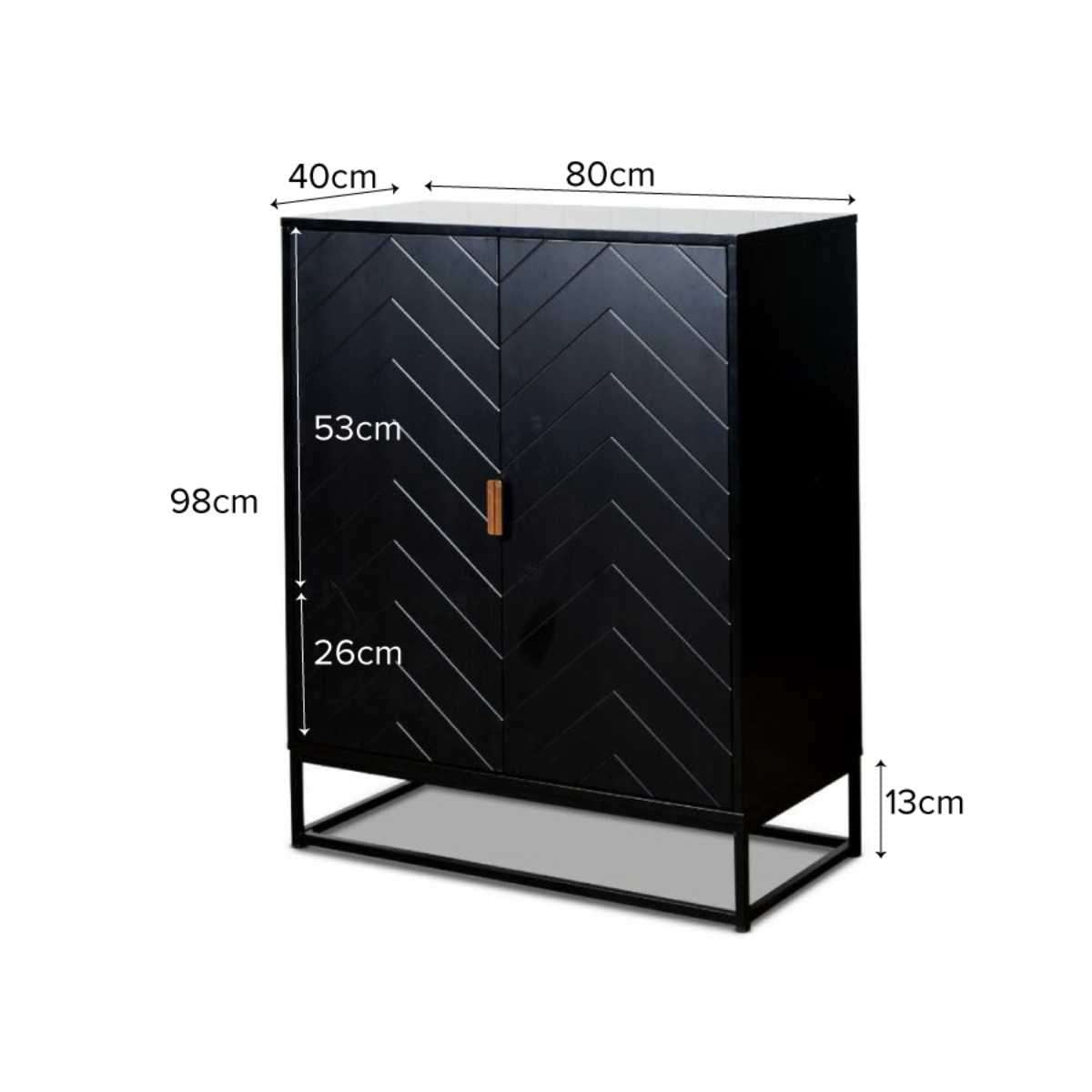 Inca Two Door Cabinet - Black