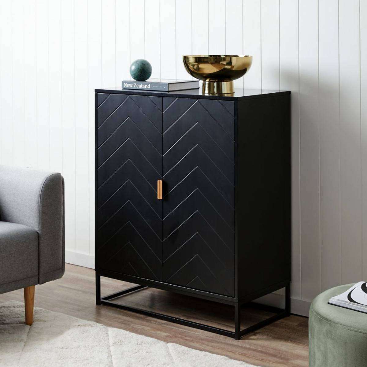 Inca Two Door Cabinet - Black