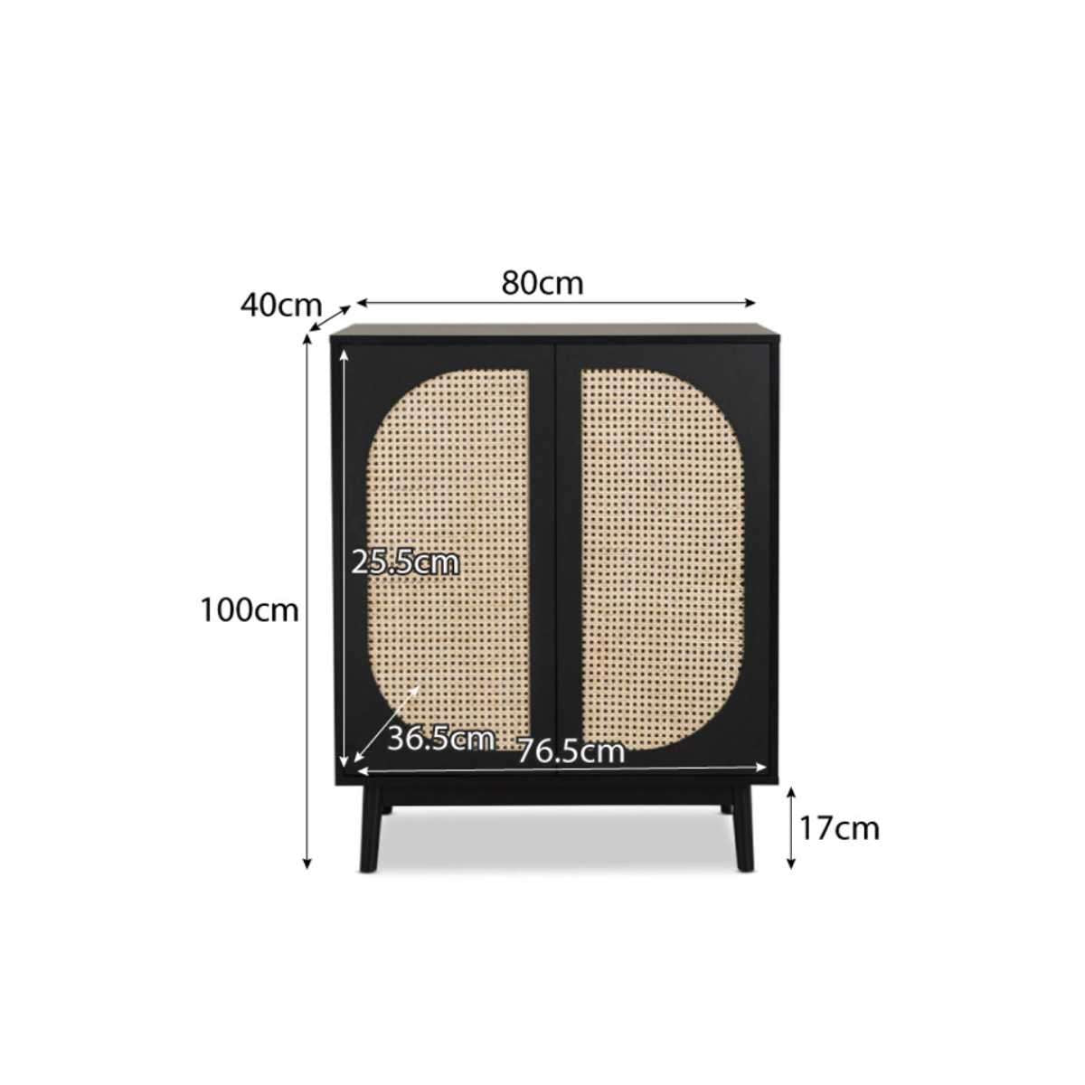 Claremont Two Door Cabinet - Black - Mocka Australia