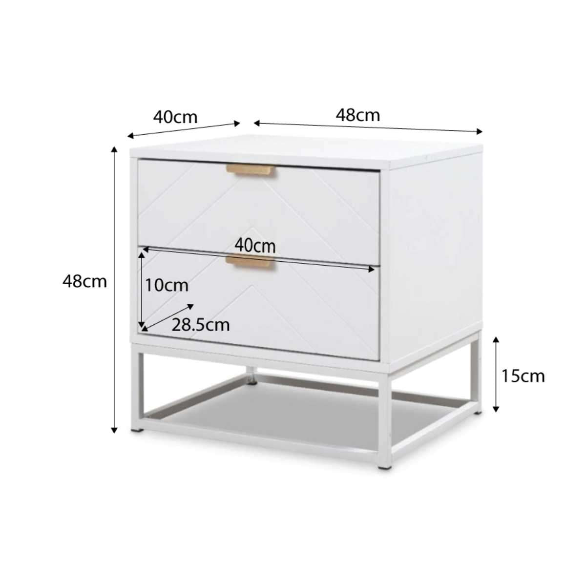 Inca Bedside Table - White