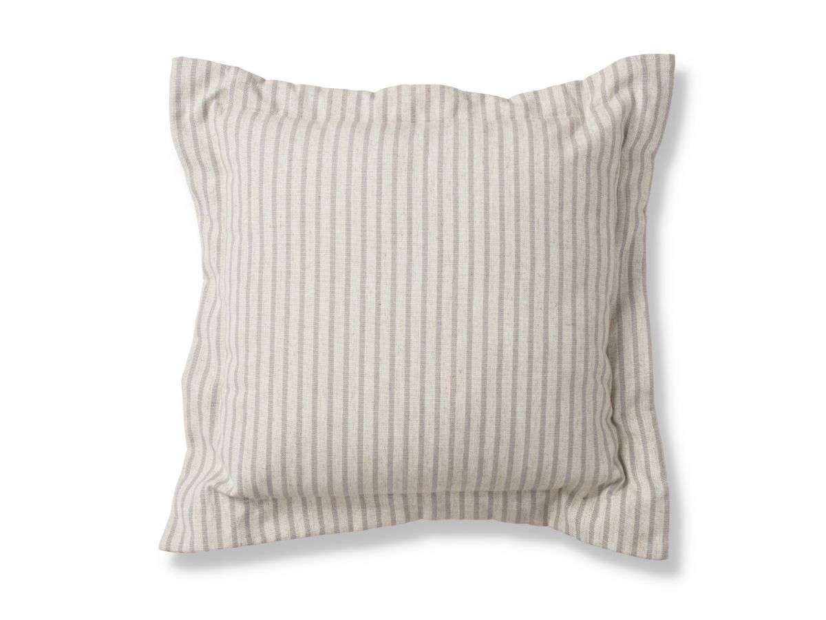 Ari Linen Blend Thin Stripe Cushion - Grey