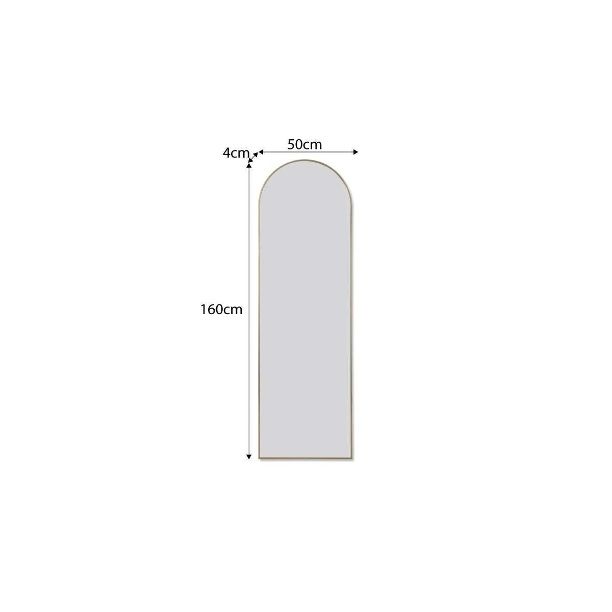 Jackson Metal Arch Full Length Freestanding Mirror - Gold