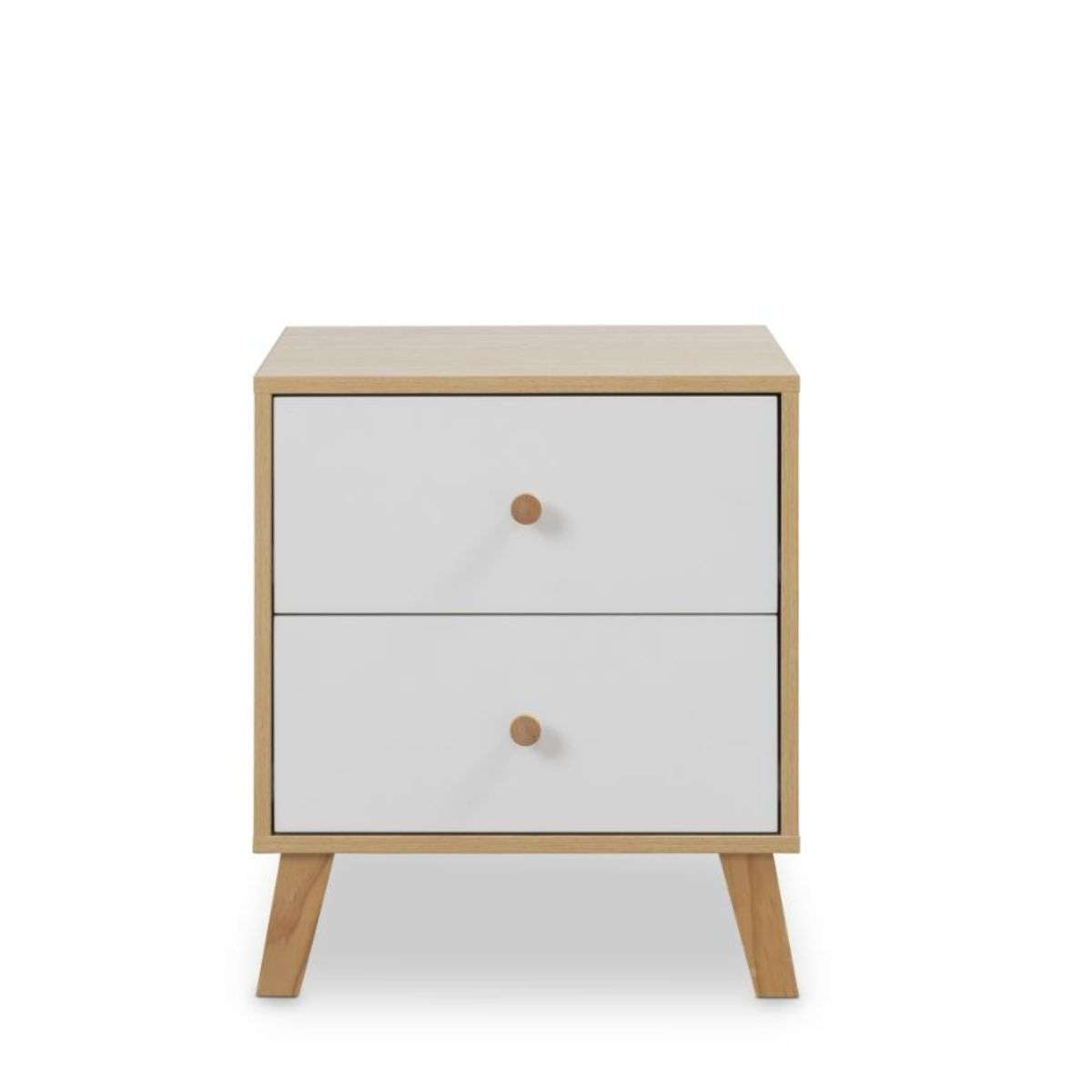 Aspen Bedside Table - White/Natural