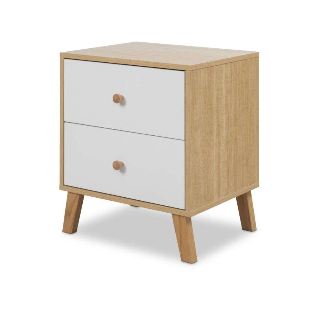 Aspen Bedside Table - White/Natural