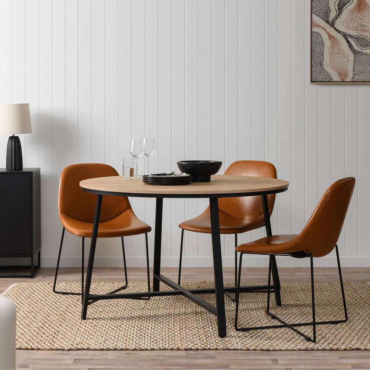 Reese Black Four Seater Dining Set