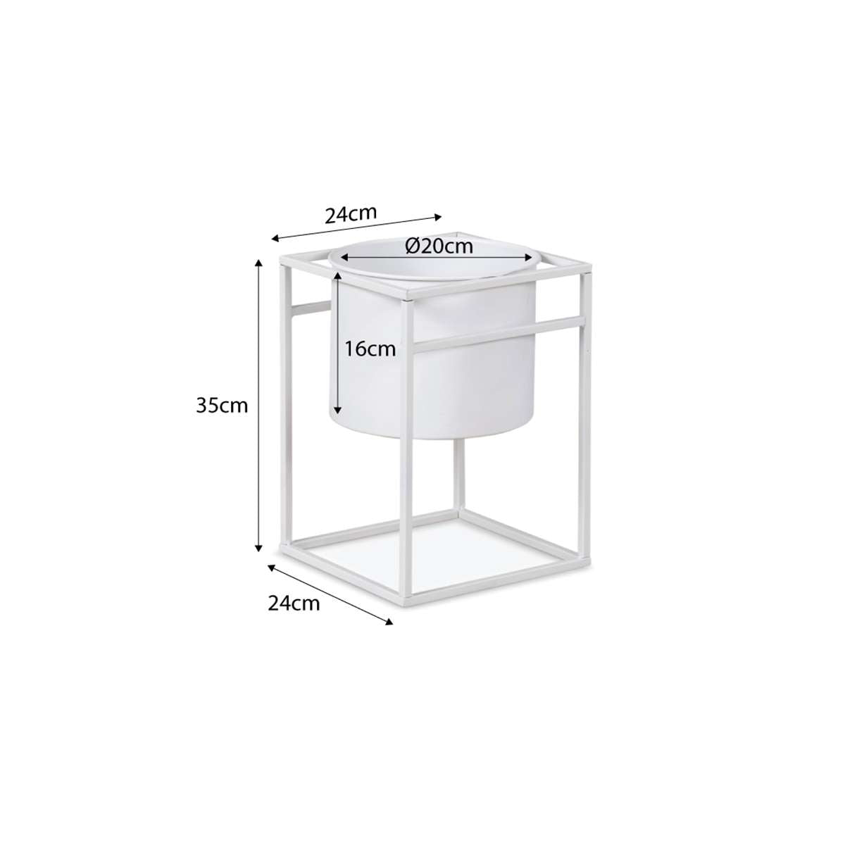 Brent Metal Plant Stand White - Short