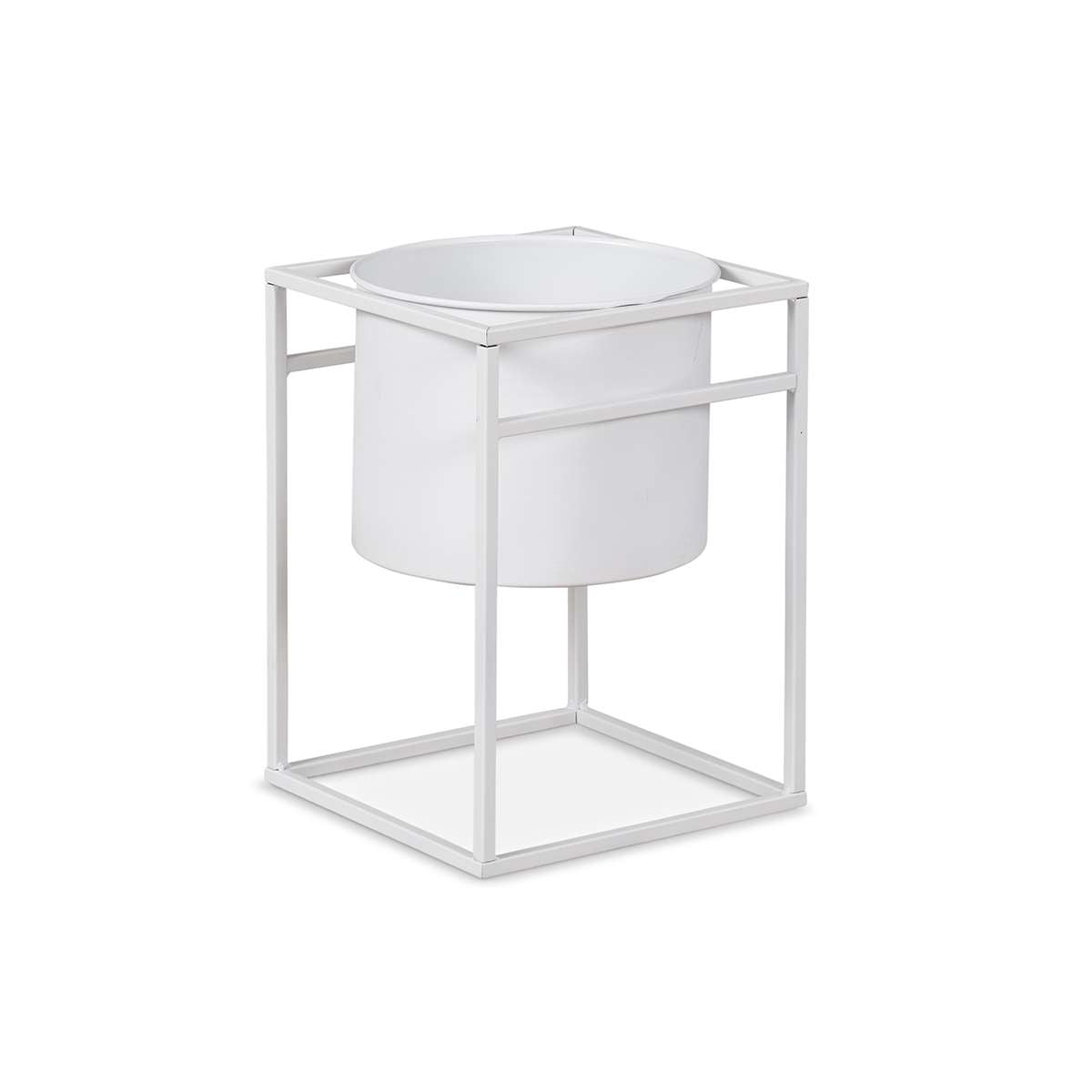 Brent Metal Plant Stand White - Short