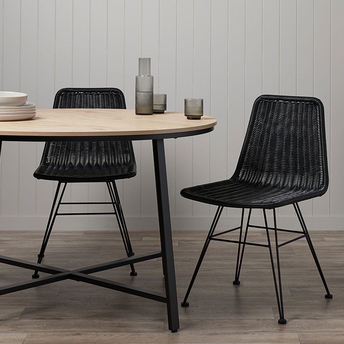 Xavier Dining Chair - Set of 2 - Black - Mocka Australia