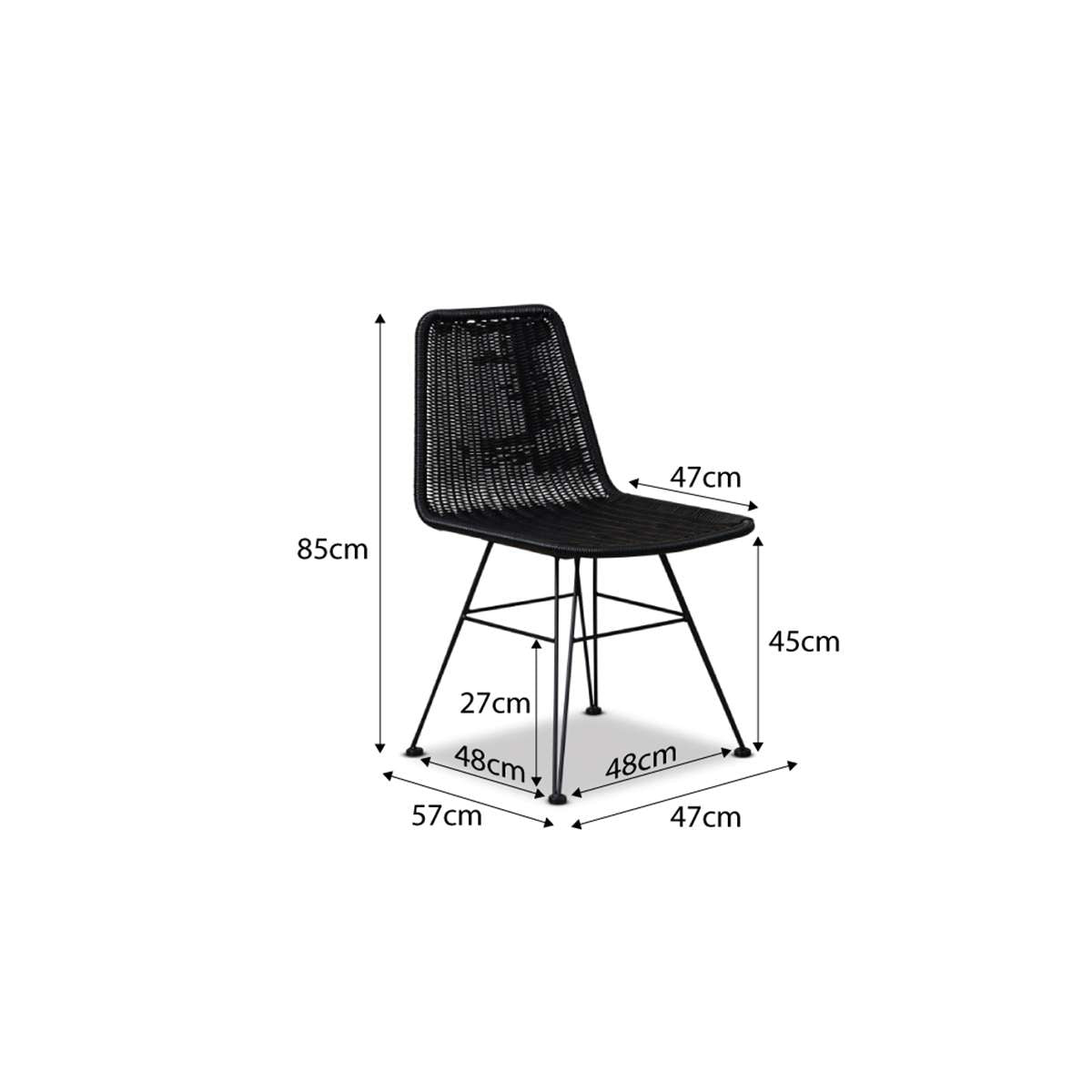 Xavier Dining Chair - Set of 2 - Black - Mocka Australia