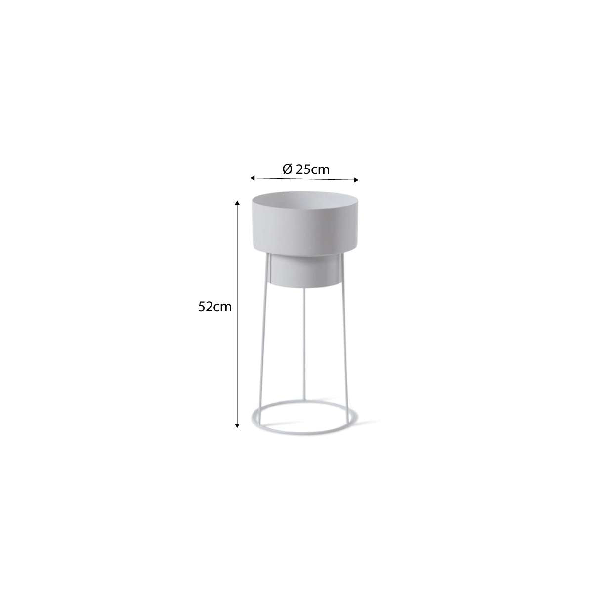 Constance Metal Plant Stand - White - Short