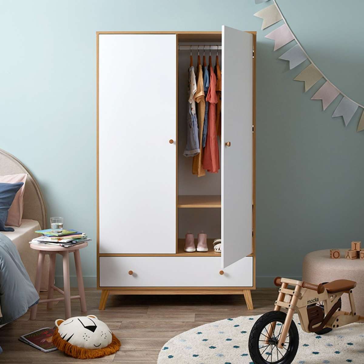 Aspen Wardrobe - White/Natural