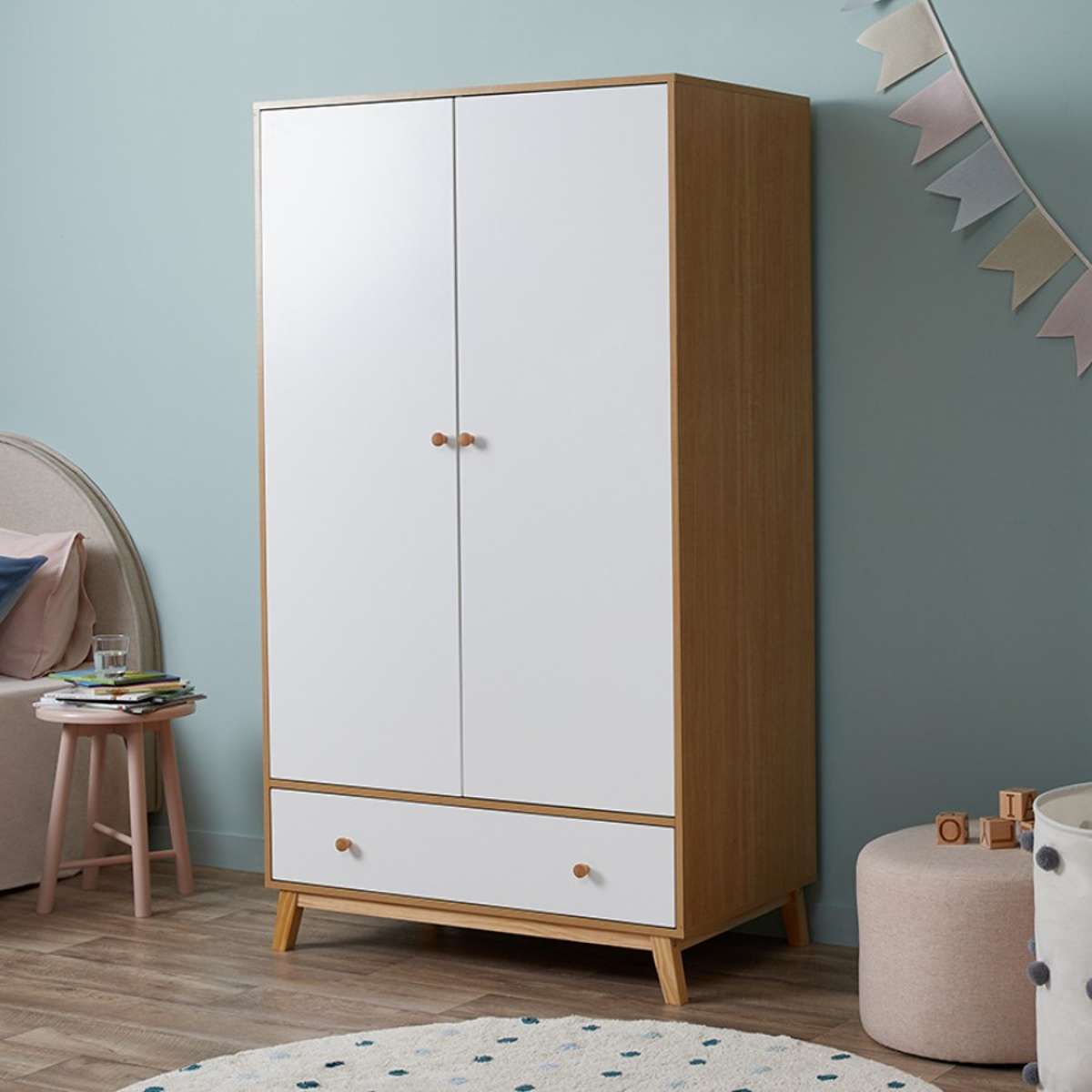 Aspen Wardrobe - White/Natural