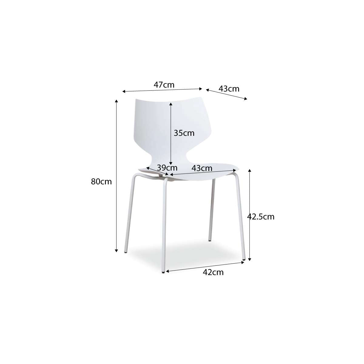 Pia Dining Chair - Set of 2 - White