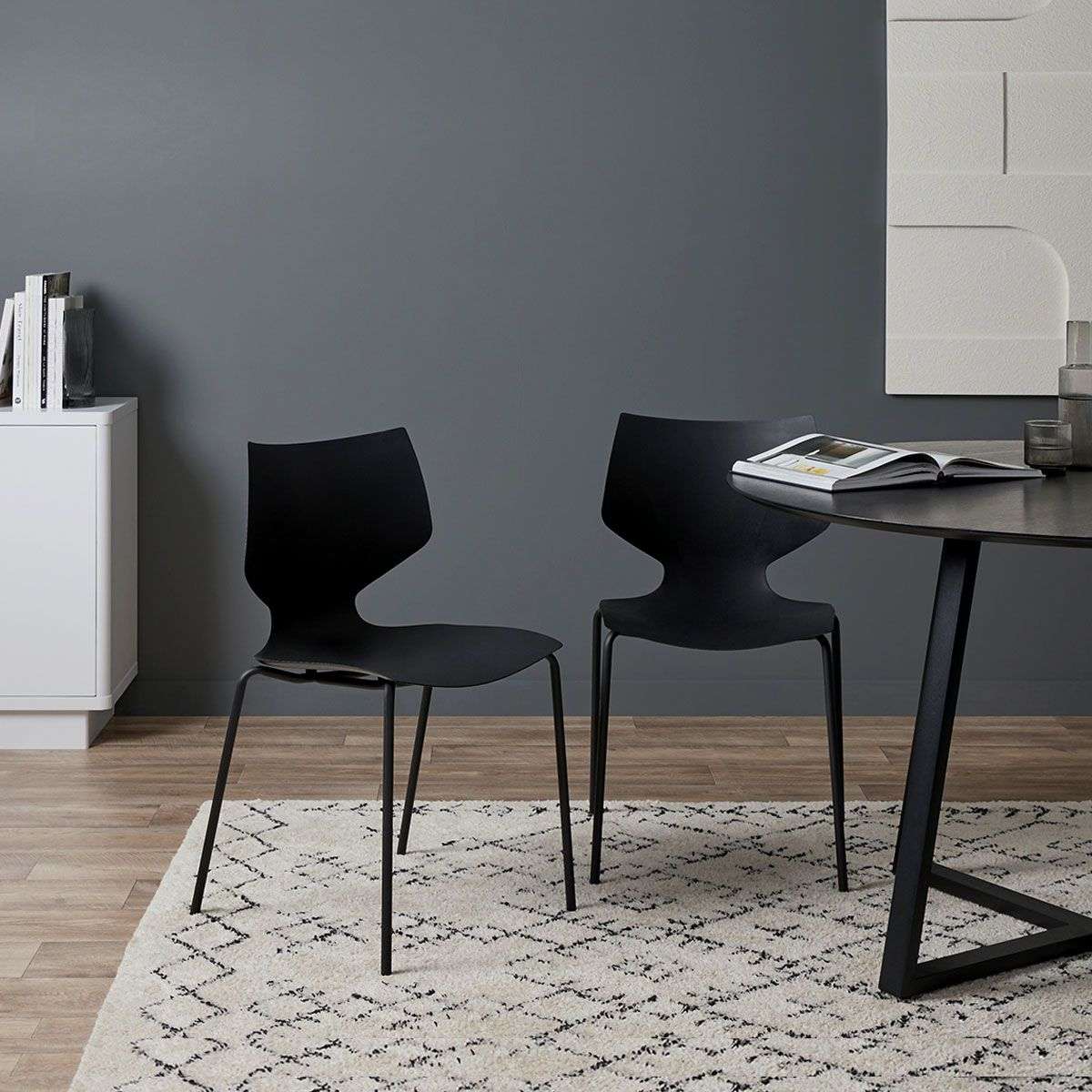 Reese Black Four Seater Dining Set