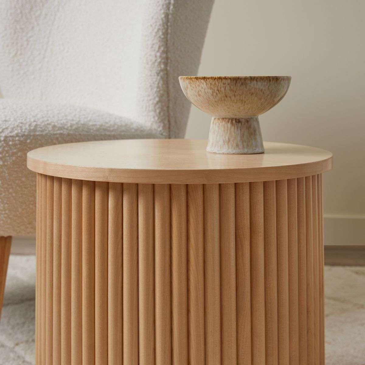 Eve Drum Side Table - Birch