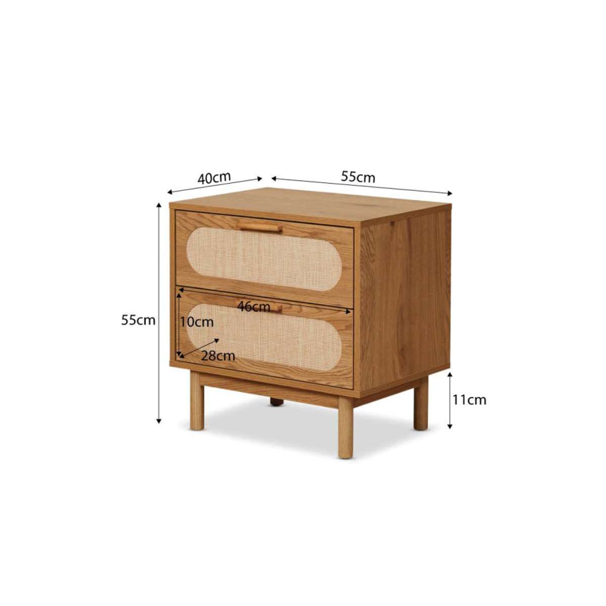 Canyon Two Drawer Bedside Table