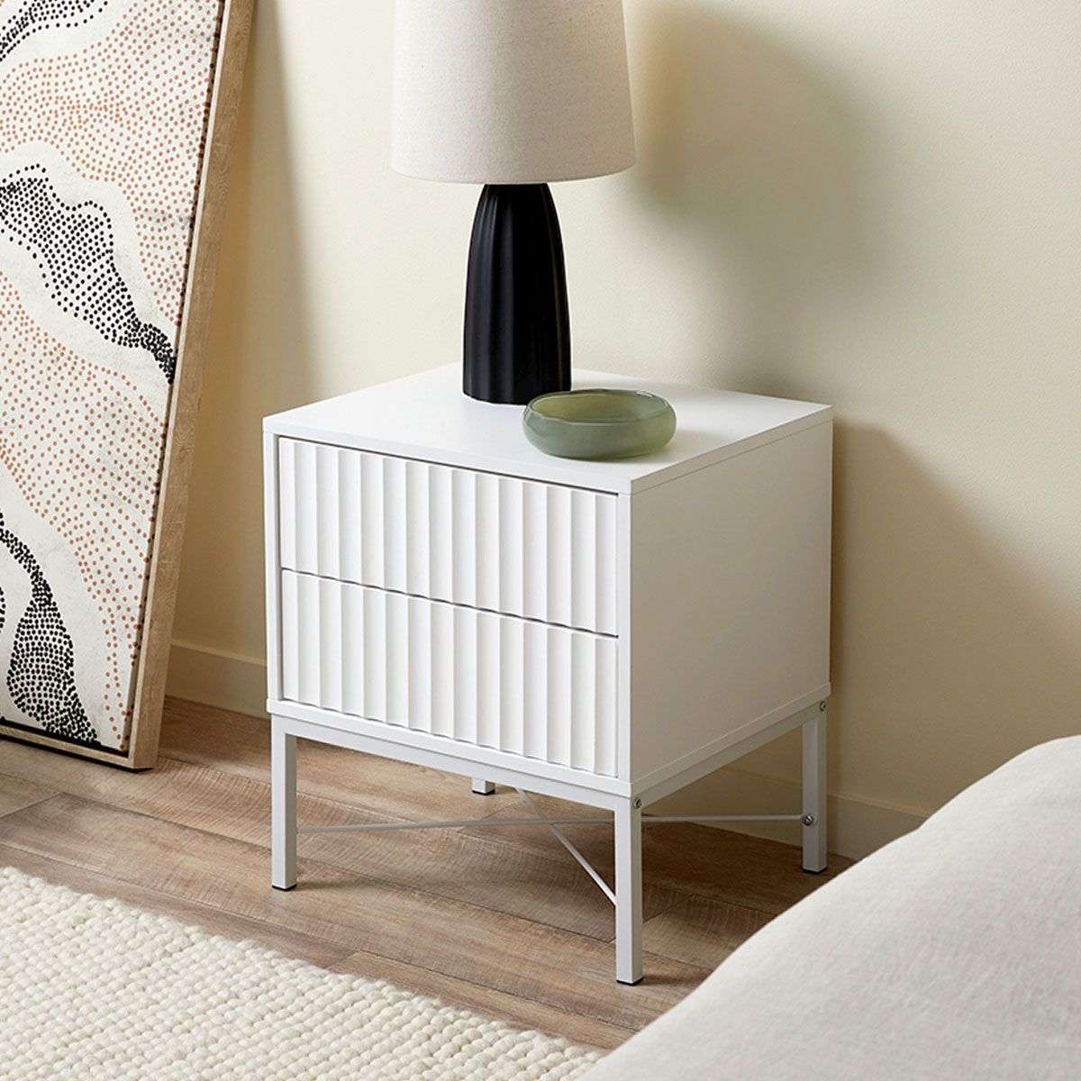 Nyla Bedside Table - White