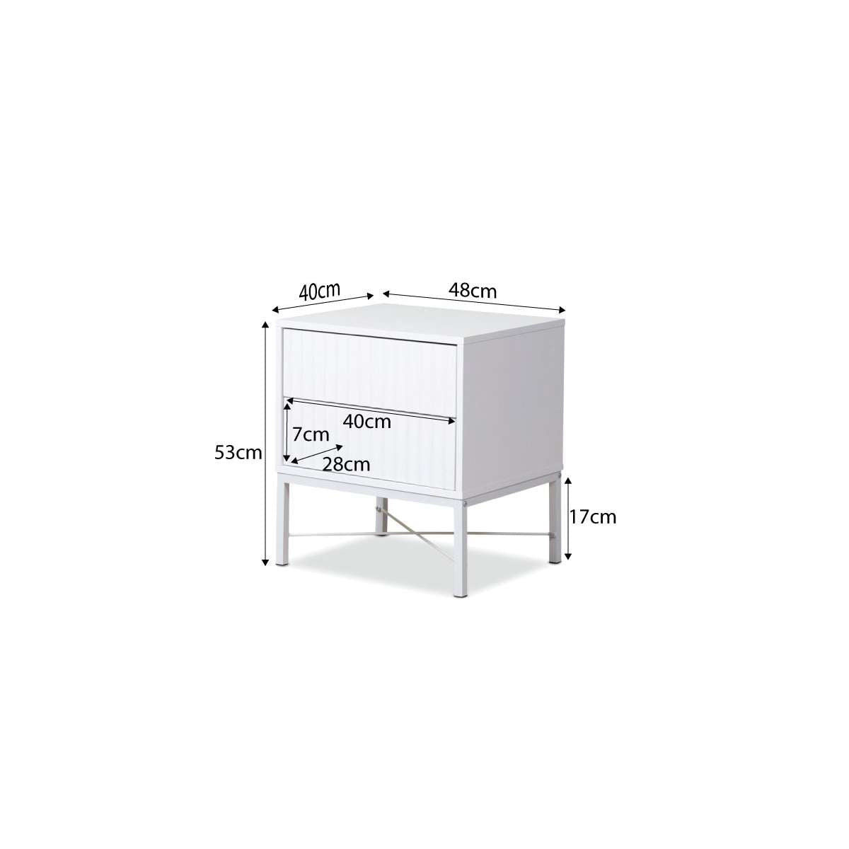 Nyla Bedside Table - White