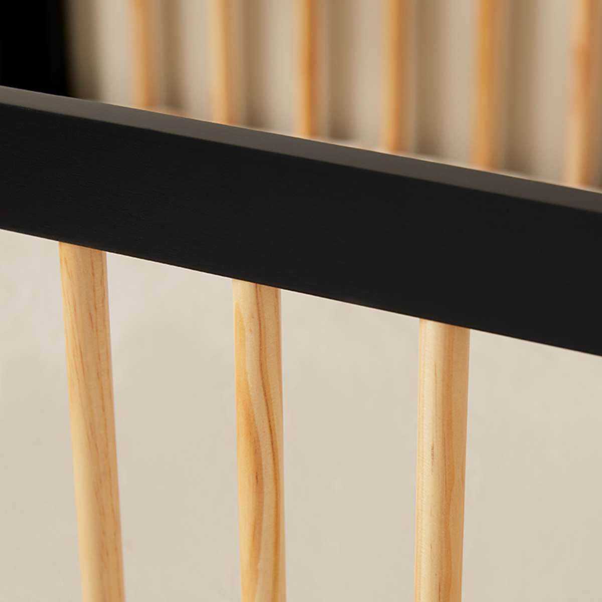 Aspen Classic Cot - Black/Natural - Mocka Australia