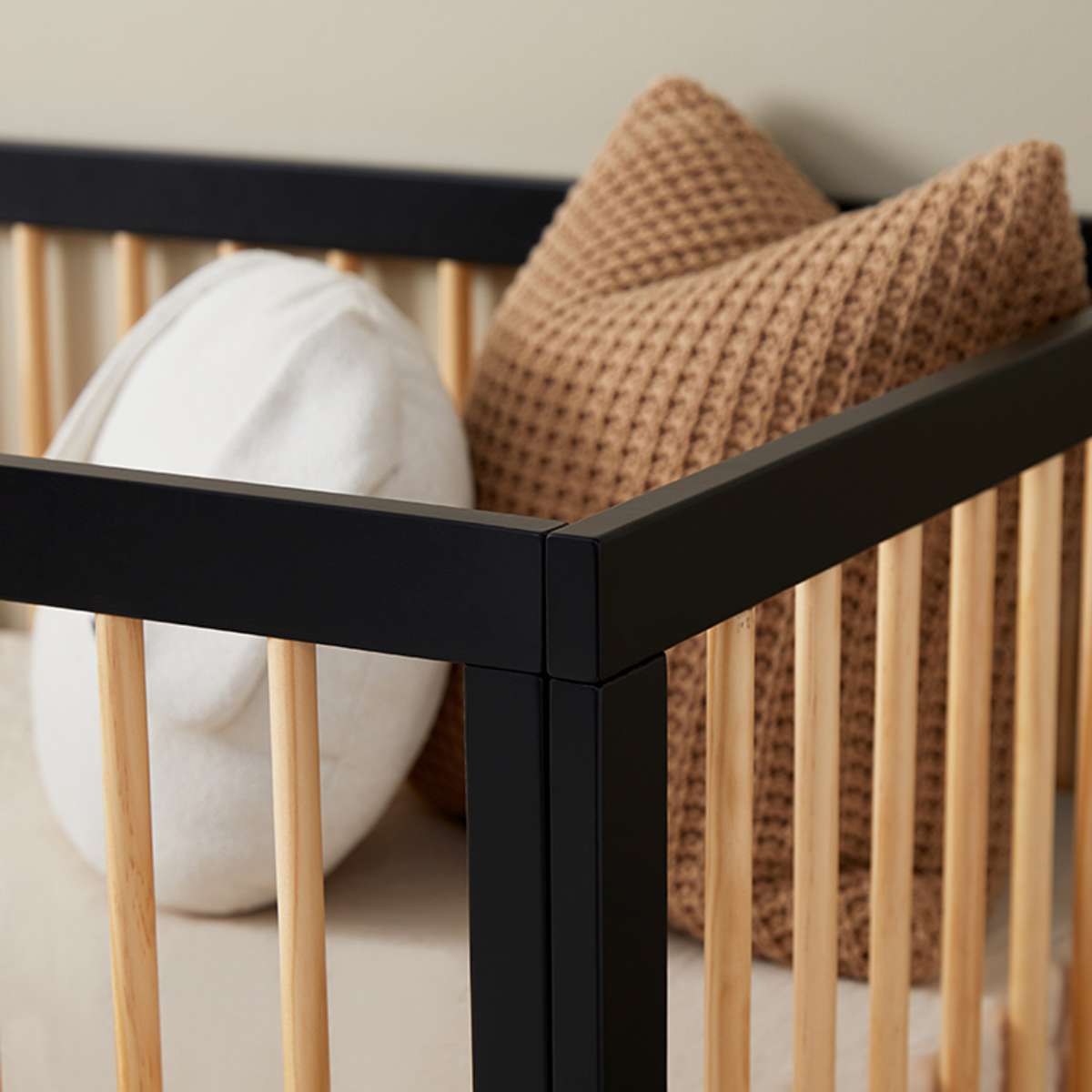 Aspen Classic Cot - Black/Natural - Mocka Australia
