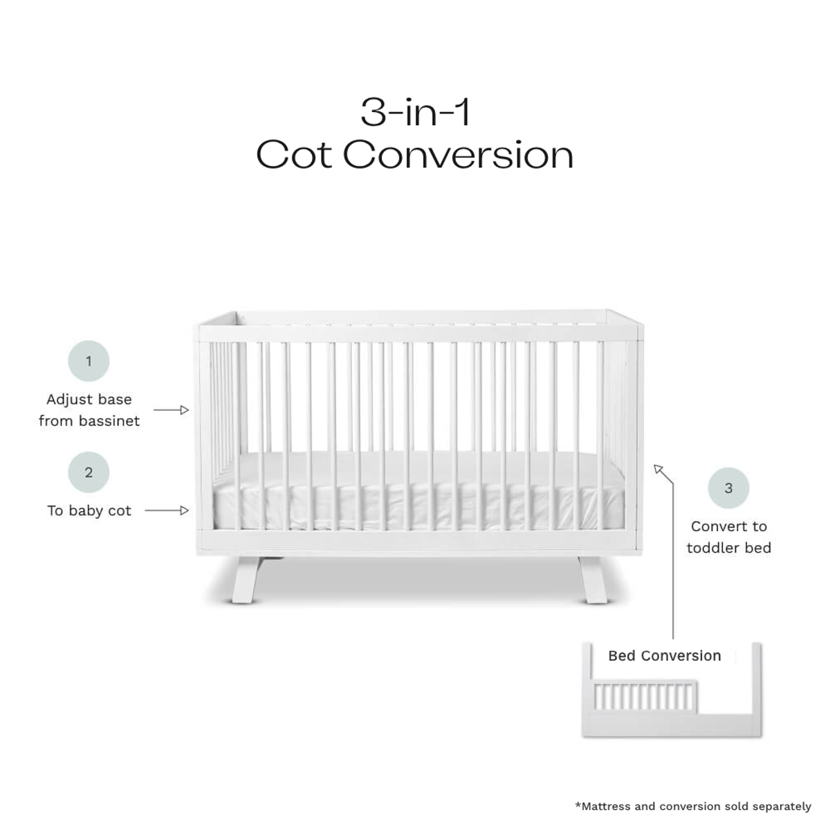 Aspen Classic Cot - White