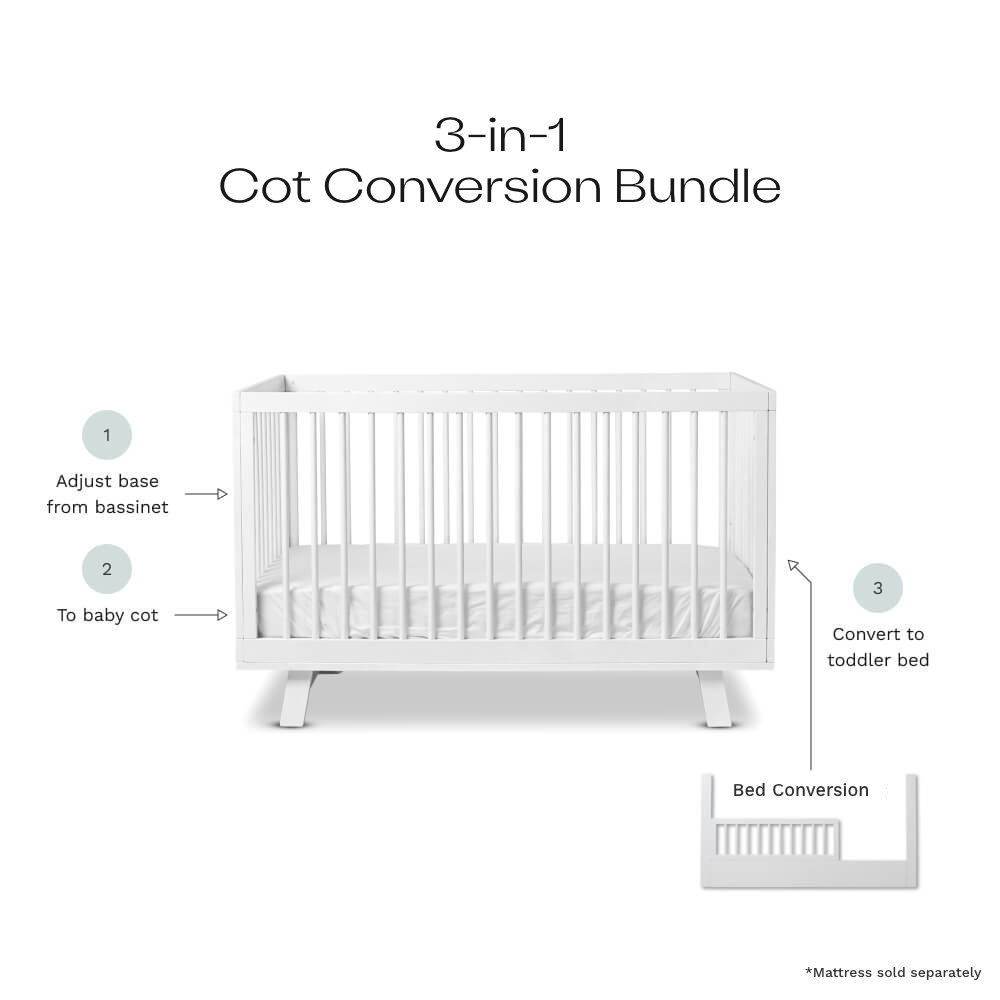 Aspen White 3-in-1 Cot Conversion Bundle