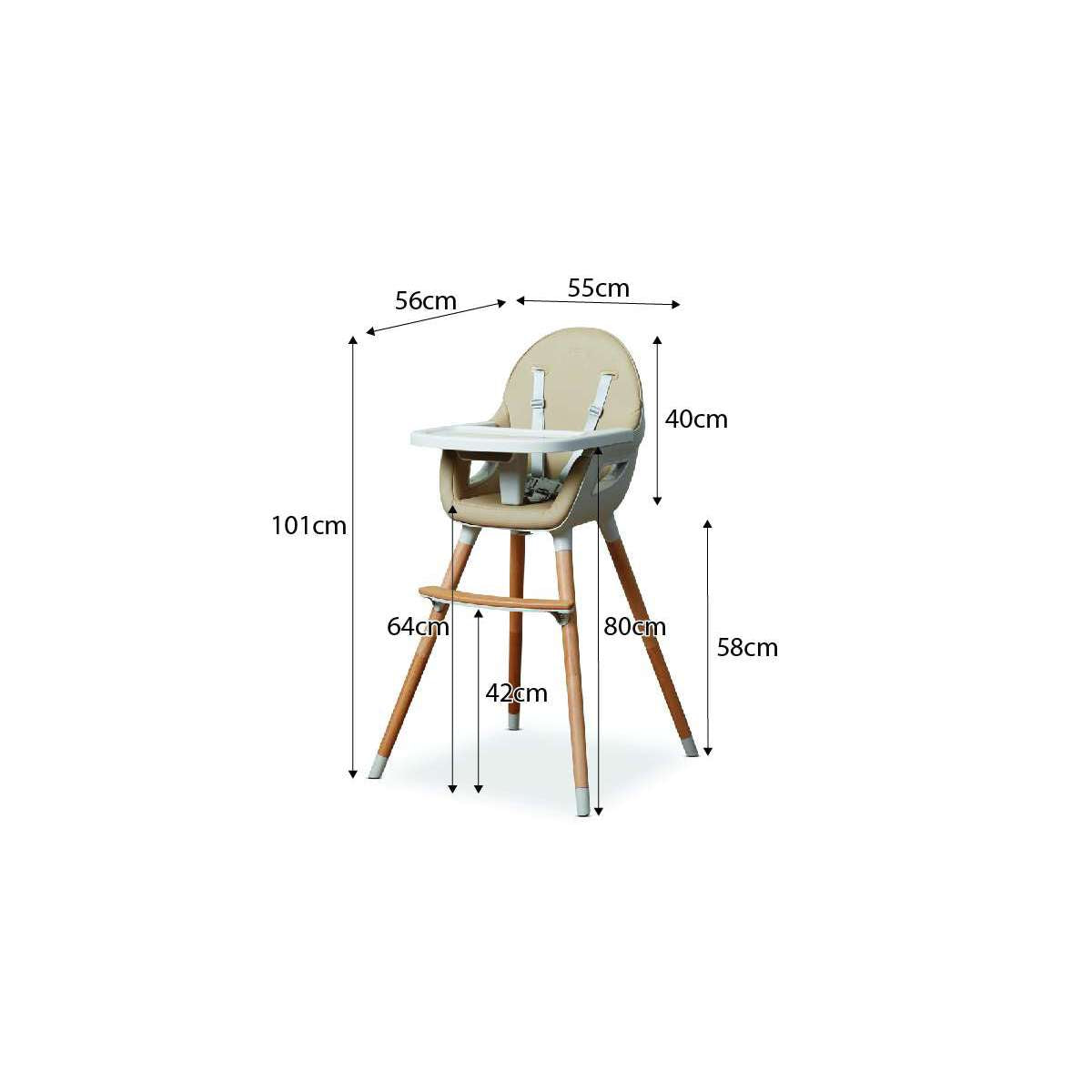 Aiden Highchair - Latte - Mocka Australia