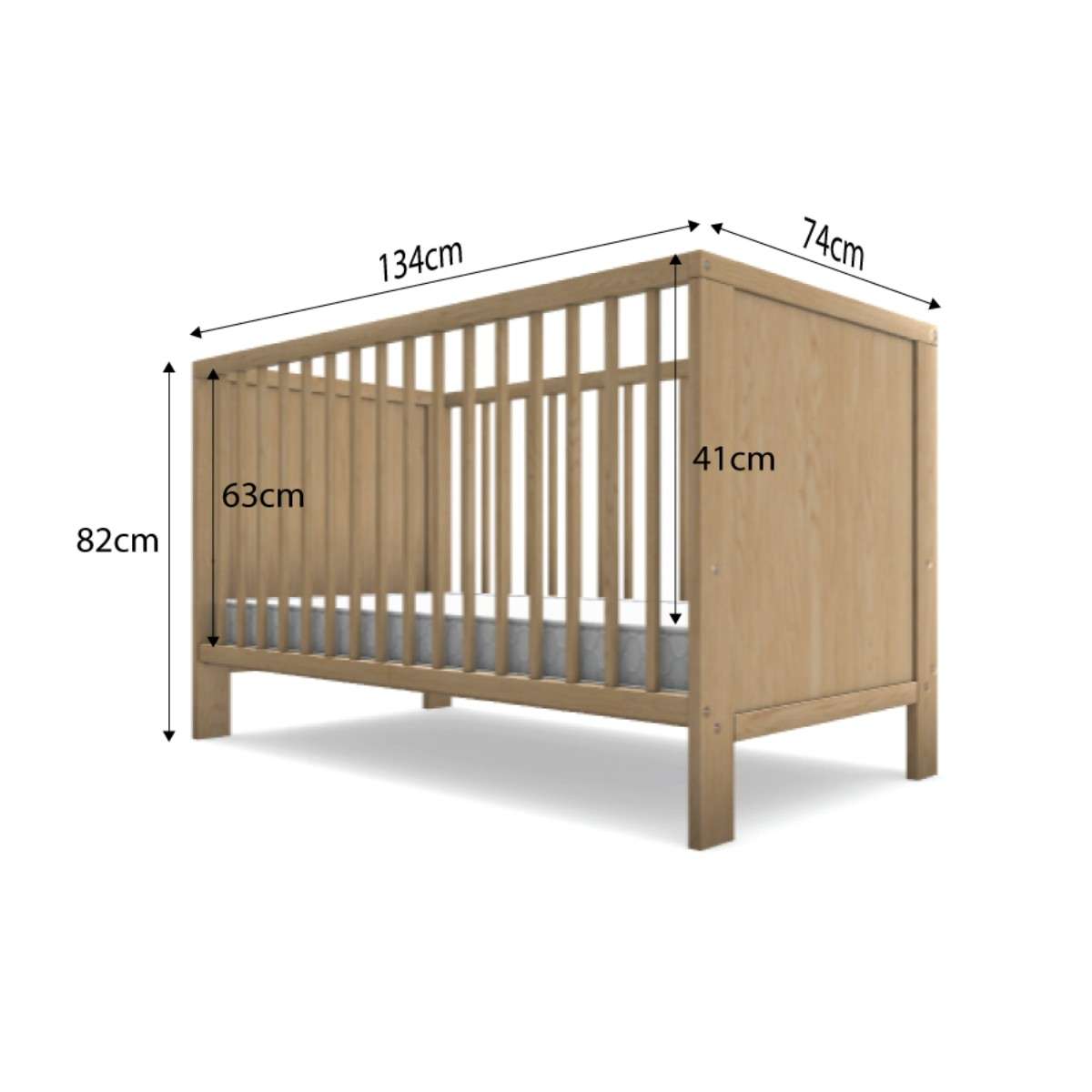 Aspiring Natural + White/Natural Four Piece Nursery Set