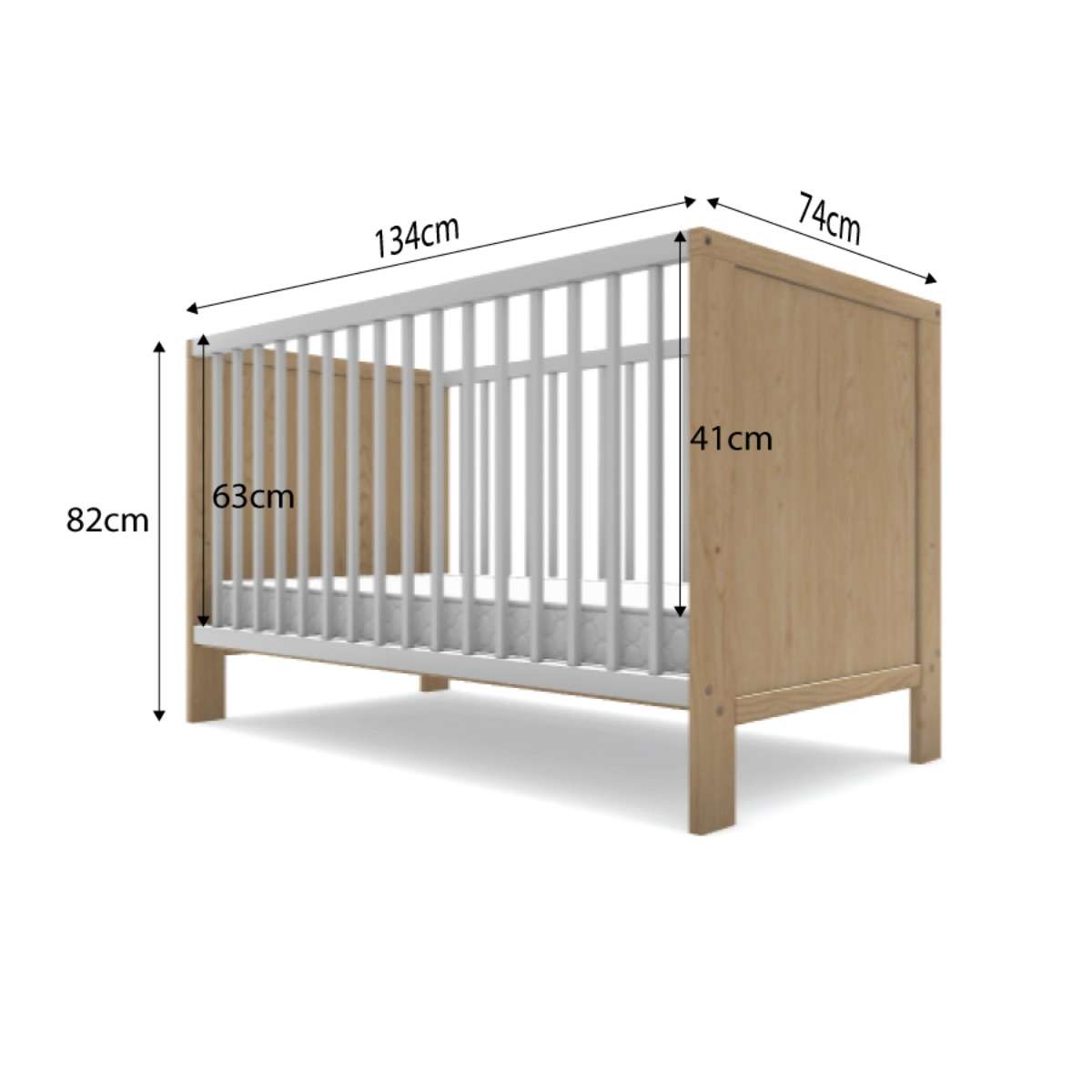 Aspiring Classic Cot - White/Natural