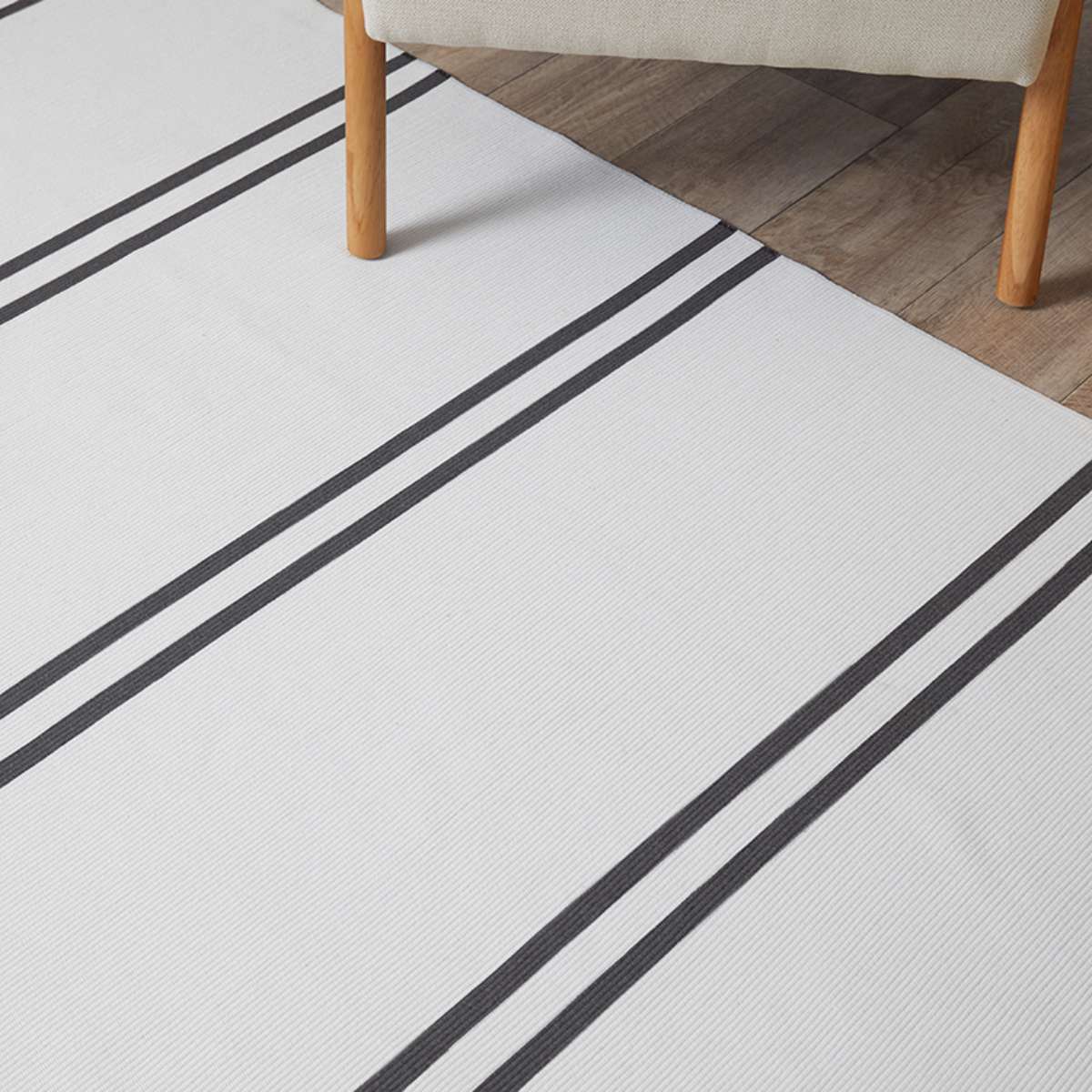 Kobie Cotton Blend Striped Floor Rug - Large